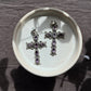 Silver Faceted Gemstone Cross Pendant