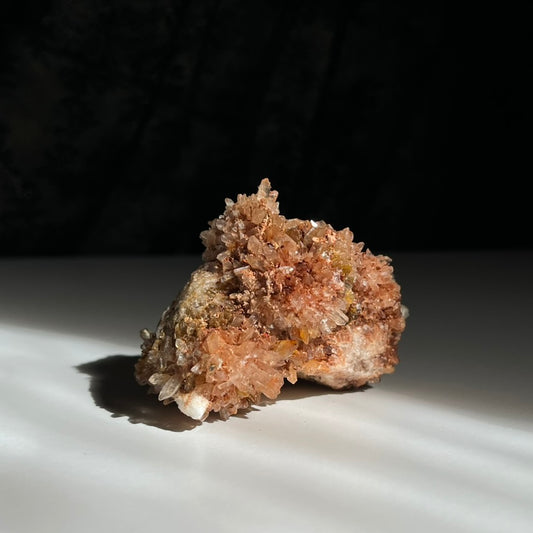 rare high quality creedite cluster specimen orange iron hues