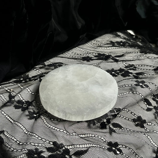 Selenite Round Charging Plate