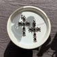 Silver Faceted Gemstone Cross Pendant