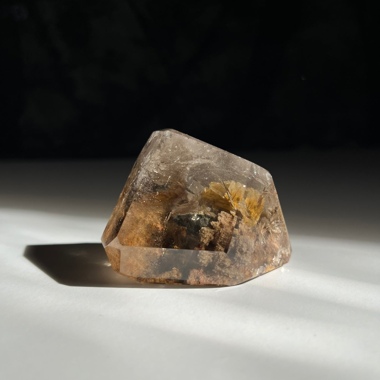 Smoky Lodolite with Rutile Inclusion  Freeform