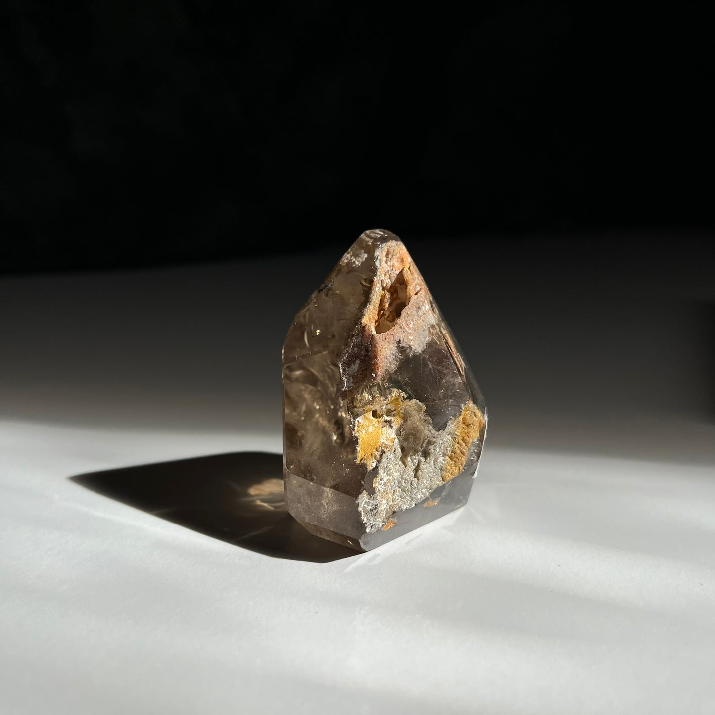 Smoky Lodolite with Rutile Inclusion  Freeform