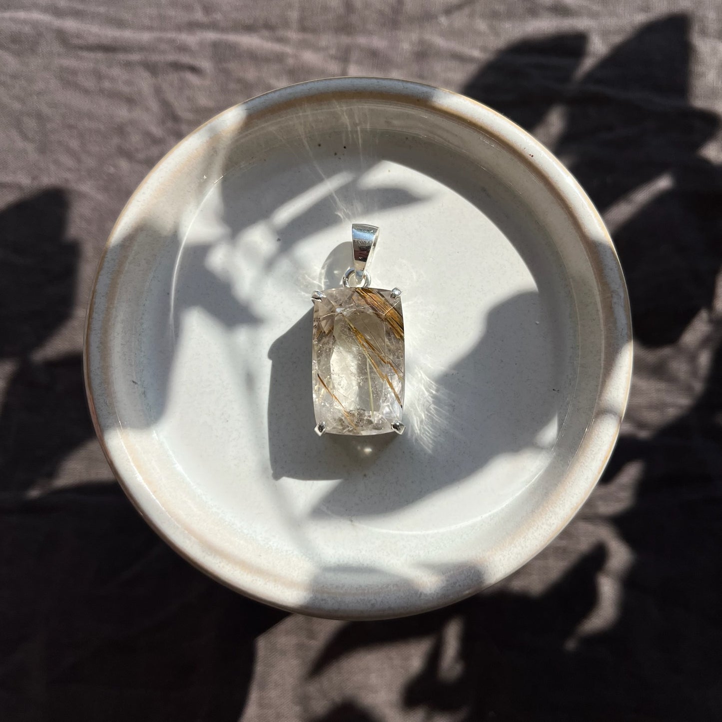 Rutilated Quartz Silver Pendant